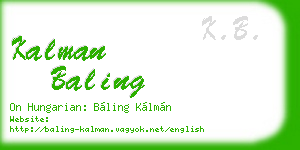 kalman baling business card